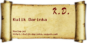 Kulik Darinka névjegykártya